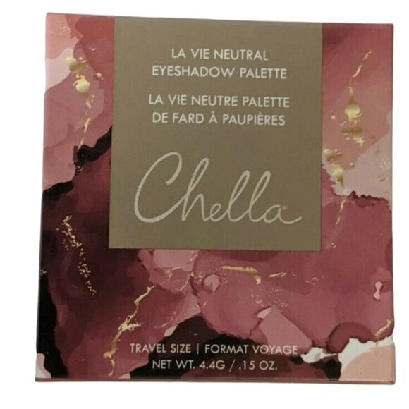 Chella La Vie Neutral Eyeshadow Palette 4 Shadow Shades Nude Shimmer Brown Gold - Picture 1 of 2